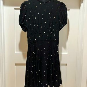 Free people puff sleeve tieback mini dress